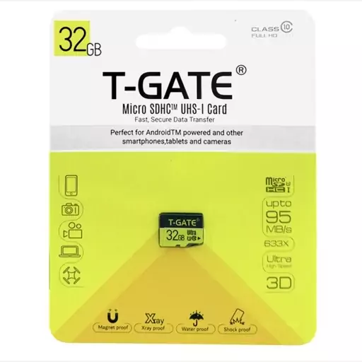 کارت حافظه رم میکرو 32 گیگ T-GATE مدلMicrol SDHC U1 95MBs 633X