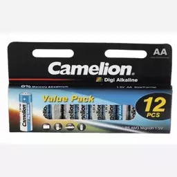 باتری قلمی کملیون مدل آلکالاین Camelion Digi Alkaline بسته 12 عددی