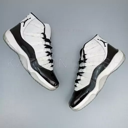 کفش جردن  Nike Jordan 11 مردانه حراجی رنگ مشکی سفید سایز 41 تا 44 ( کتونی جردن - جردن 11 - کتونی جردن 11 - کفش نایک ) 