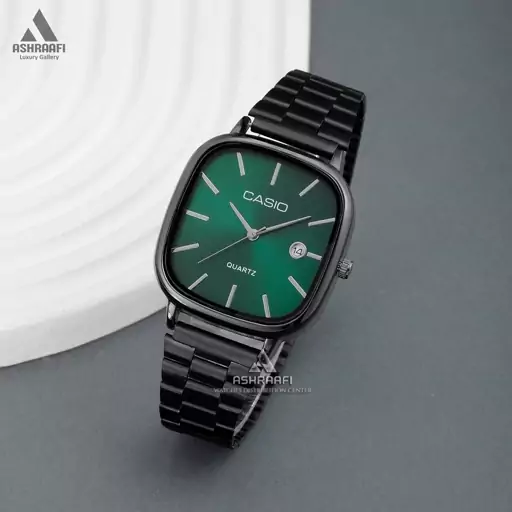 ساعت مچی مردانه مدل کاسیو اولد مانی CASIO مشکی صفحه سبز (تخفیف ویژه) کد 1602