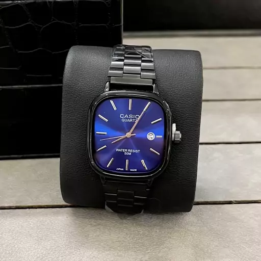 ساعت مردانه کاسیو مربعی بند استیل در 20 رنگ CASIO 