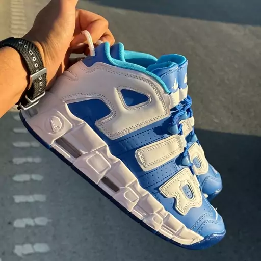 کتونی نایک جردن آپتمپو رنگ آبی سفید جدید و ترند NIKE AIR UPTEMPO