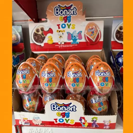 تخم مرغ شانسی شکلاتی بونارت24عددی Bonart Egg Toys