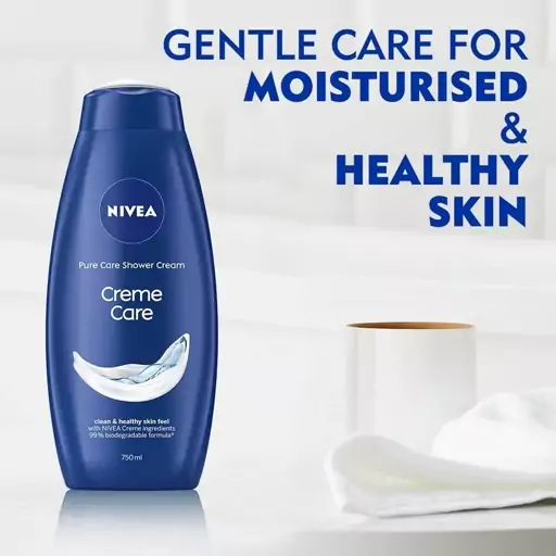 شامپو بدن نیوا NIVEA آبی مدل CREAM CARE حجم 750 میل