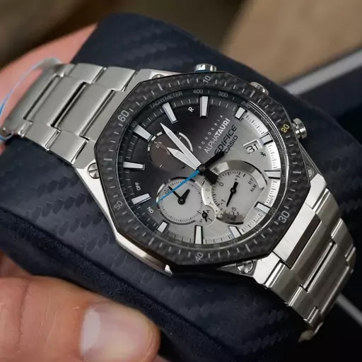 ساعت مچی مردانه کاسیو  ادیفایس casio edifice EQB-1100AT-2A بند و قاب استیل رنگ ثابت،مسترکوالیتی.