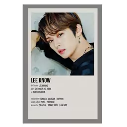 پوستر مدل استری کیدز Stray kids طرح لینو Leeknow کد 490