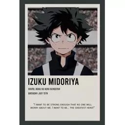 پوستر مدل انیمه آکادمی قهرمانانه من my hero academia طرح ایزوکو میدوریا Izuku Midoriya کد 689