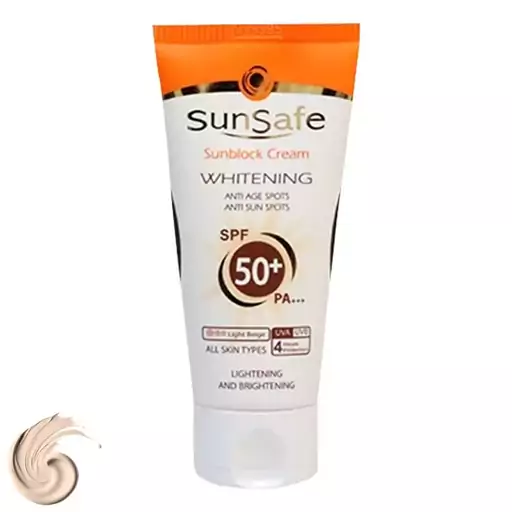 کرم ضد آفتاب رنگی سان سیف مدل SPF50 محافظ UVA ،UVB و +++PA، ضد چروک، روشن‌کننده، ضد لک مناسب انواع پوست وزن 50 گرم