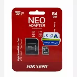 کارت حافظه HIKSEMI 64G کلاس 10 سرعت 92MBs  با گارانتی آونگ