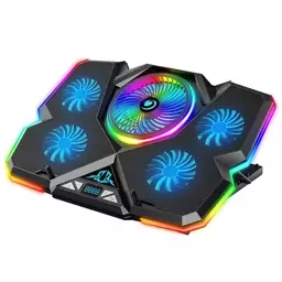 پایه خنک کننده لپ تاپ کول کلد مدل K44-RGB با مانیتور 