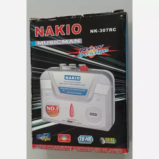 واکمن ضبط و پخش کاست NAKIO 307RC (نو و آکبند)