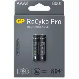 باتری نیم قلمی شارژ ی 800mAh جی پی ReCyko Pro