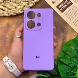 قاب گوشی Redmi Note 13 Pro 4G / Poco M6 Pro 4G  سیلیکونی پاک کنی اورجینال داخل پارچه ای محافظ لنز دار رنگ یاسی کد 50617