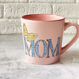 ماگ سرامیکی وارداتی طرح MoM و پروانه