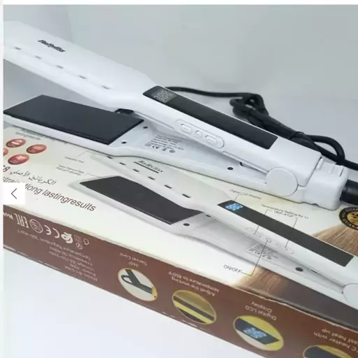 اتو مو بابلیس فرانسوی حرفه ای BaByliss اصلی با قابلیت تنظیم از 100 تا 980 درجه، اتو مو کراتین، اتو مو حرفه ای ، پس کرایه