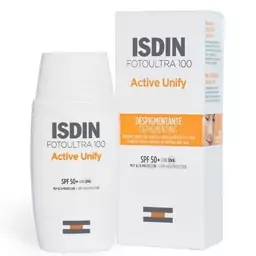 کرم ضدآفتاب و ضد لک بدون رنگ ایزدین SPF50 مدل Active Unify حجم 50 میلی لیتر