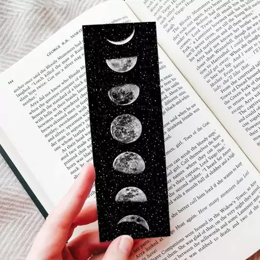 نشانگر کتاب (Bookmark) مدل ماه Moon مجموعه دو عددی لمینت شده کد 3