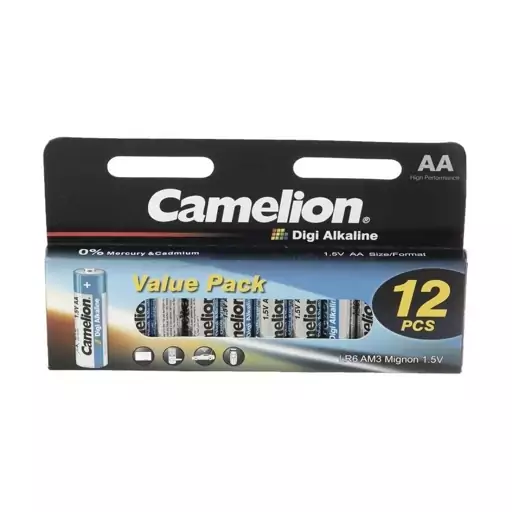 باتری قلمی کملیون مدل دیجی آلکالاین بسته 12 عددی Camelion Digi Alkaline AA