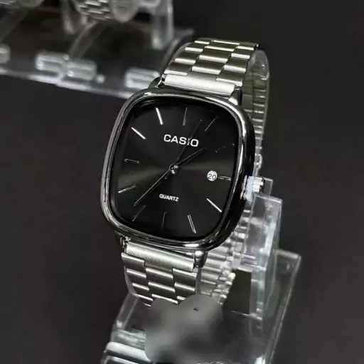 ساعت مچی مردانه مدل کاسیو اولد مانی CASIO نقره ای صفحه مشکی (تخفیف ویژه) کد 1615