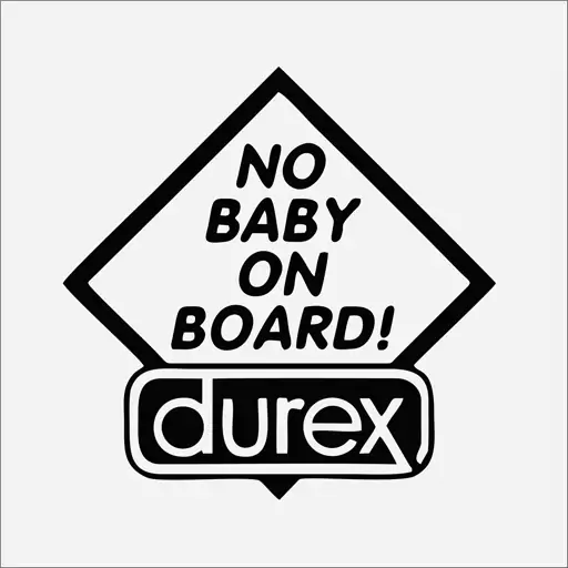 برچسب استیکر بدنه خودرو طرح No Baby durex 