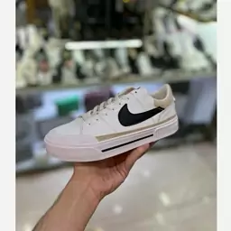 کتونی نایک مشکی سفید کرم زنانه دخترانه کفش ونس اسپرت اسپورت نایکی کرمی NIKE لژدار لژ دار رانینگ ورزشی سبک شیک  راحتی طبی