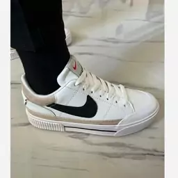 کتونی نایک مشکی سفید کرم زنانه دخترانه کفش ونس اسپرت اسپورت نایکی کرمی NIKE لژدار لژ دار رانینگ ورزشی سبک شیک طبی راحتی