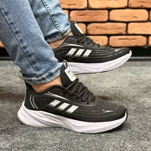 کتونی مردانه اسپرت مدل آدیداس adidas رنگ مشکی زیره سفید کد 6412