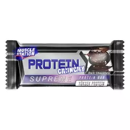 پروتئین بار کرانچی سوپریم شکلات تلخ (40 گرم) Muscle Station supreme

