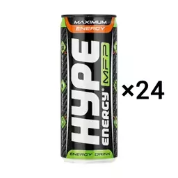 نوشیدنی انرژی زا هایپ مشکی خارجی باکس 24 عددی Hype MFP Energy Drink 250 ml

