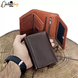 کیف پول چرم مردانه سه لت چرم اصل گاوی کد 3068