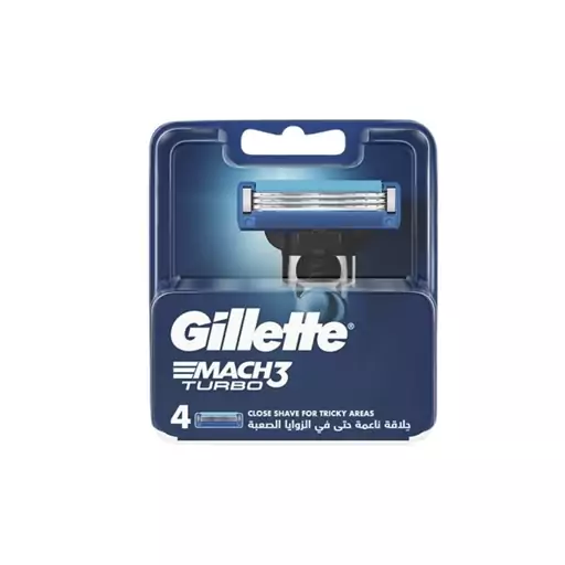 تیغ یدک ژیلت Gillette مدل Mach3 Turbo سه لبه بسته 4 عددی