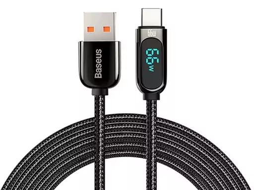 کابل یواس‌بی به تایپ‌سی بیسوس Baseus CASX020101 66W USB to USB-C / Type-C Digital Display Fast Charging Data Cable 2M