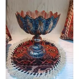 کاسه مسی بزرگ تذهیب تراش کد TA-0016