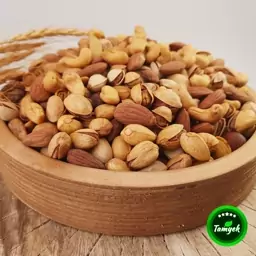 آجیل چهار مغز زعفرانی با مغز بادام ایرانی (500 گرمی)