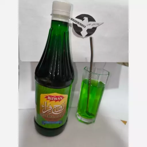 سیروپ (شربت) 800میل با طعم بستنی روح افزا رضوان Ice cream syrup Rizwan