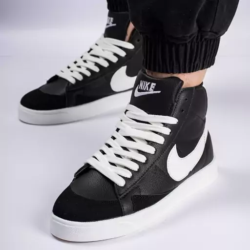 نیم بوت اسپرت مردانه مدل نایک بلیزر Nike Blazer رنگ مشکی سفید کد 6953