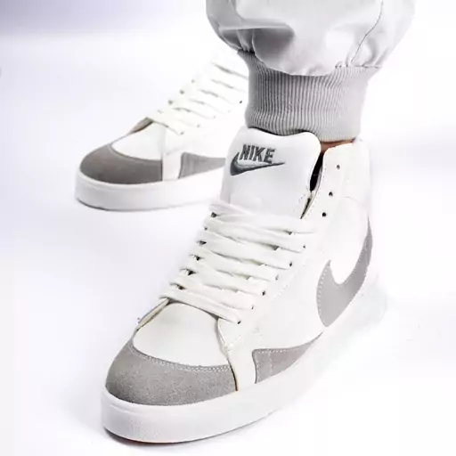 نیم بوت اسپرت مردانه مدل نایک بلیزر Nike Blazer رنگ سفید طوسی کد 6952