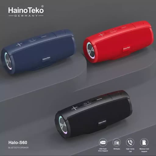 اسپیکر بلوتوثی Haino teko S60 هاینوتکو اورجینال بسیار با کیفیت و قوی haino teko s-60