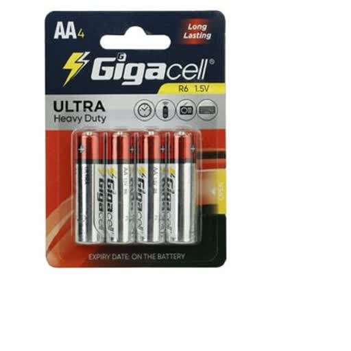 باتری چهارتایی قلمی Gigacell Ultra Heavy Duty R6 1.5V AA بسته 40 عددی شرینک GIGACELL ULTRA HEAVY DUTY AA R6 BATTERIES