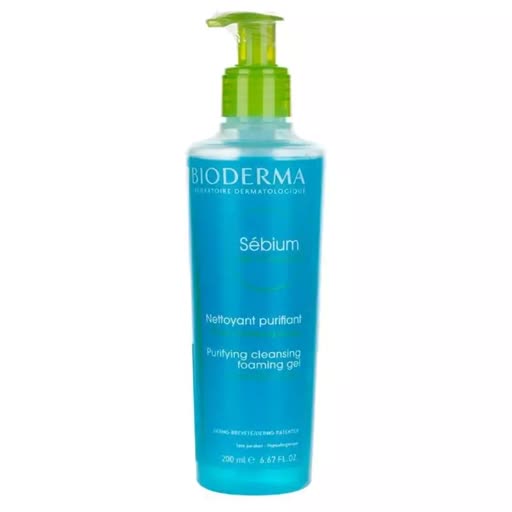 ژل فوم شستشو صورت بایودرما مناسب پوست چرب و مختلط مدل سبیوم  200 میل .Bioderma sebium purifying cleansing Gel 200 