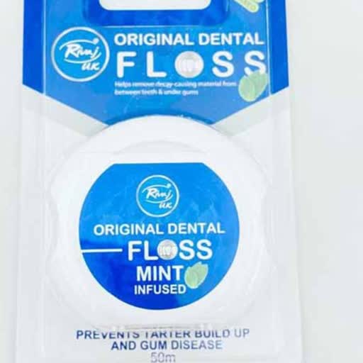 نخ دندان ریواج مدل Floss Mint  دارای طول 50متر و مناسب مصرف روزانه مقاوم در برابر ریش شدن، ساییدگی و پاره شدن 