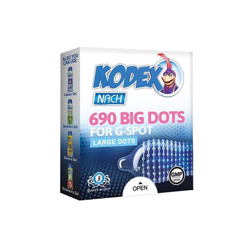 کاندوم کدکس 690 BIG DOTS عددی 3 . 50002