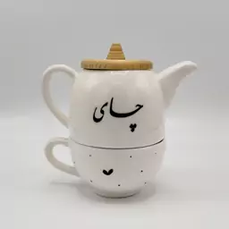 قوری و فنجان سرامیکی