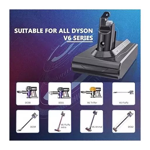 باتری جاروبرقی 5000 میلی آمپری مدل Dyson V6 برند FLYLINKTECH