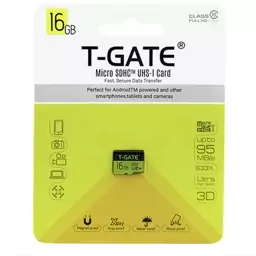 کارت حافظه رم میکرو 16 گیگ T-GATE مدل Microl SDHC U1 95MBs 633X