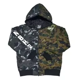 کاپشن مردانه سبز طوسی چریکی بیپ bape