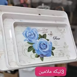 سینی 3تیکه ملامین گل دار 