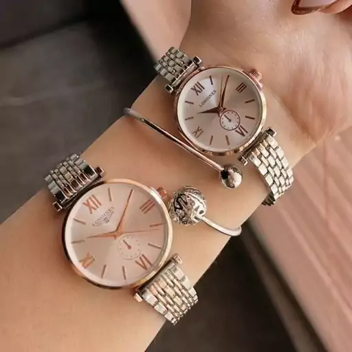 ست و تک زنانه مردانه ساعت مچی بند استیل  بسیار شیک و جذاب لونجین Longines