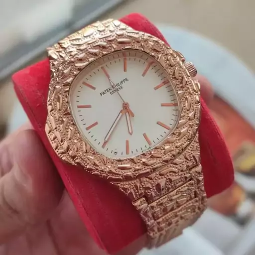 ساعت مچی زنانه مردانه فول حکاکی شده پتک فیلیپ سنگین وزن patek philipe