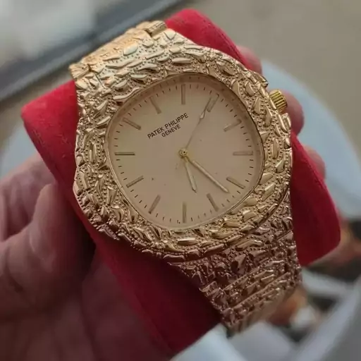 ساعت مچی زنانه مردانه فول حکاکی شده پتک فیلیپ سنگین وزن patek philipe